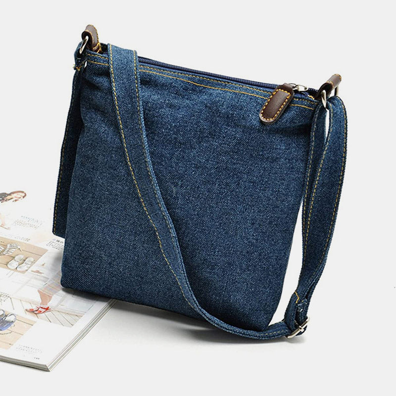Multifunktionale Umhängetasche aus Denim im Vintage-Stil