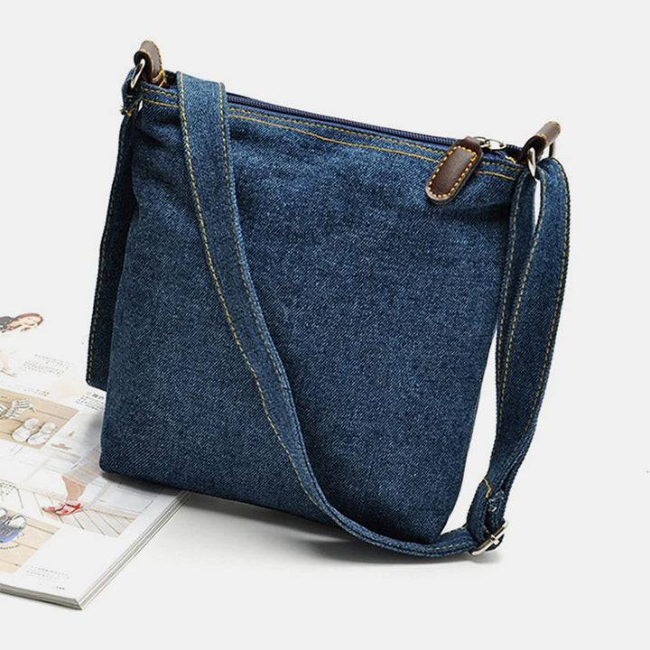 Multifunktionale Umhängetasche aus Denim im Vintage-Stil