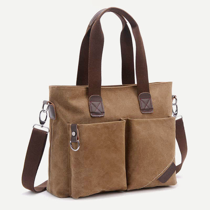 Canvas-Umhängetasche für Damen und Herren, Retro, lässige Handtasche, Arbeitstasche