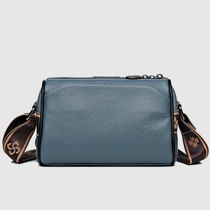 Kleine Umhängetasche aus echtem Leder mit drei Fächern, Schultertasche für Damen