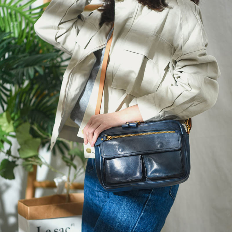 Handgefertigte Umhängetasche für Damen, mehrere Taschen, modische Alltagstasche