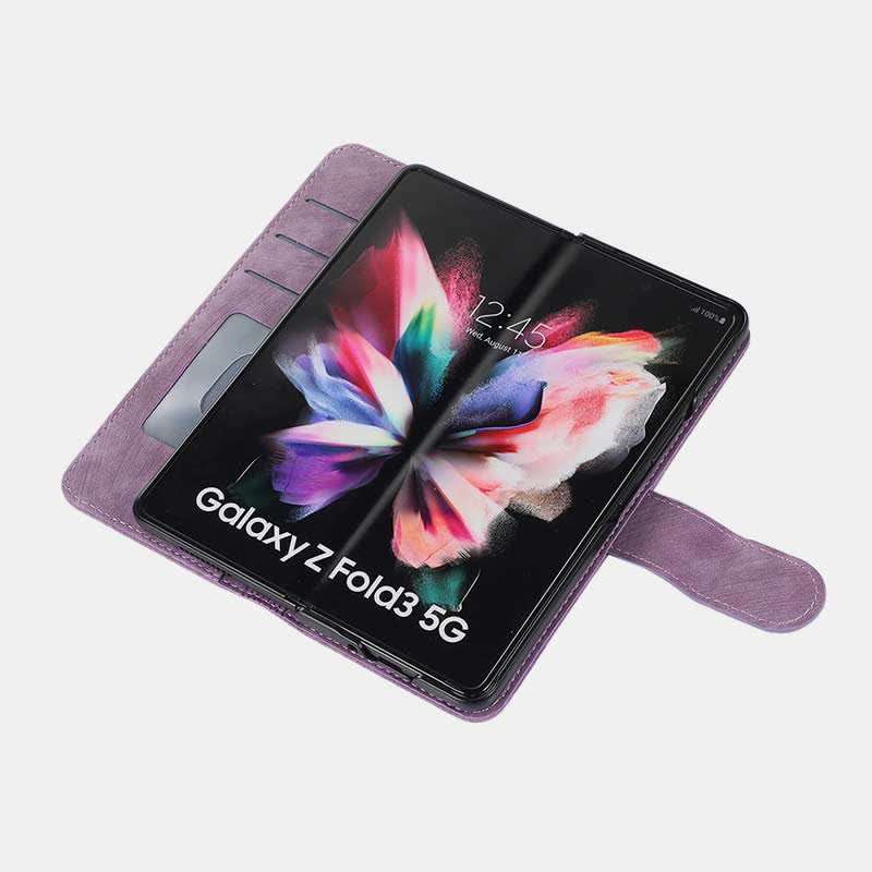 Brieftaschenhülle für Galaxy Z Fold 5/4/3 mit S-Pen-Halter und Umhängegurt