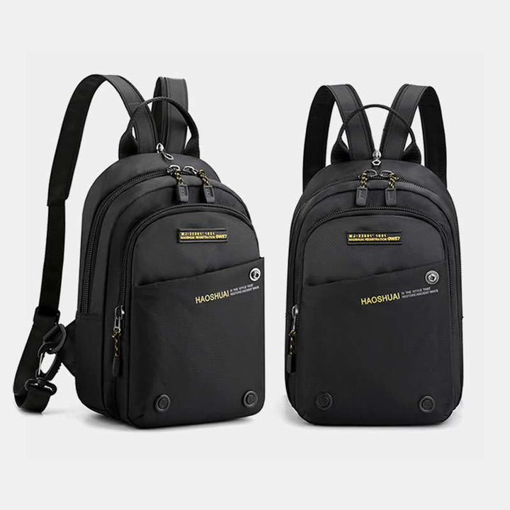 Schultertasche für Herren, lässig, wasserdicht, verstellbare Reißverschlussgurte, Rucksack