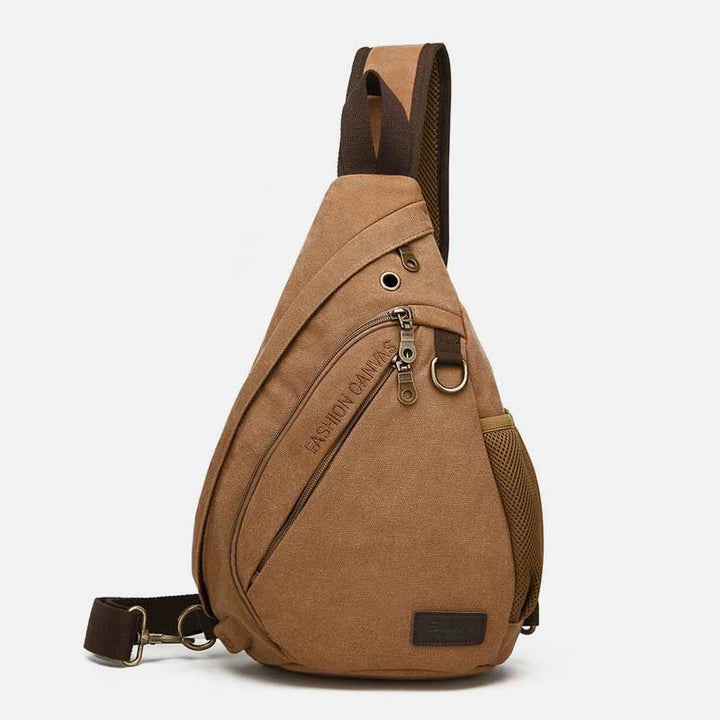 Canvas Brusttasche Herren Minimalistische Reise Große Schultertasche