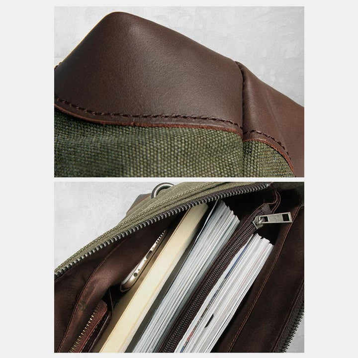 Umhängetasche für Herren, Canvas, lässig, Vintage, Dokumententasche