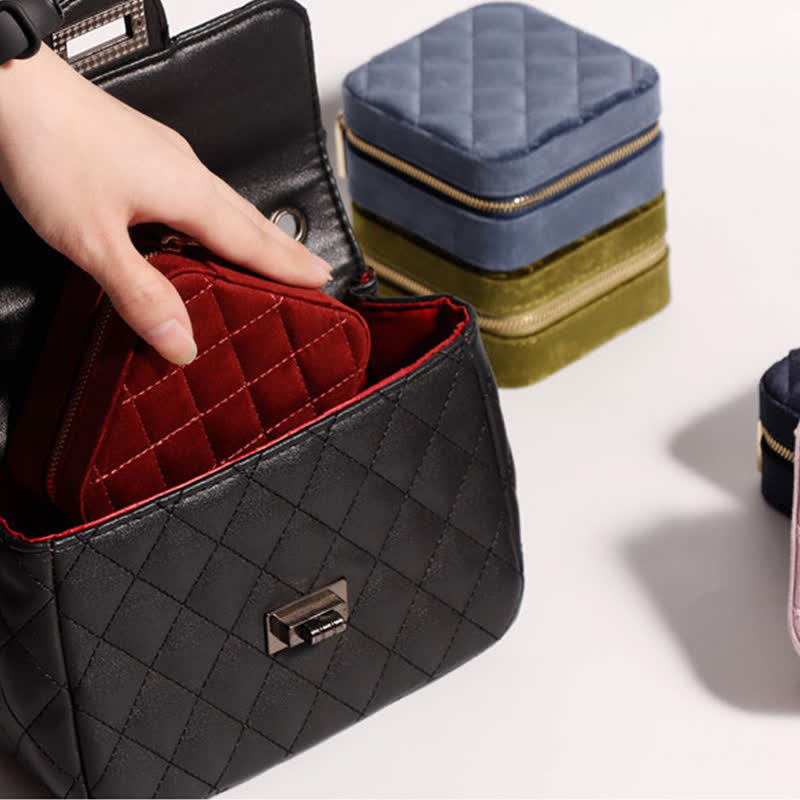 Aufbewahrungstasche für Damen, luxuriös, mit Spiegel, Mini-Schmuckkästchen - image 2