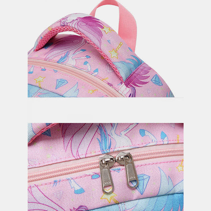 Einhorn-Schulranzen-Set für Mädchen, Rucksack, Büchertasche, Lunchtasche, Federmäppchen
