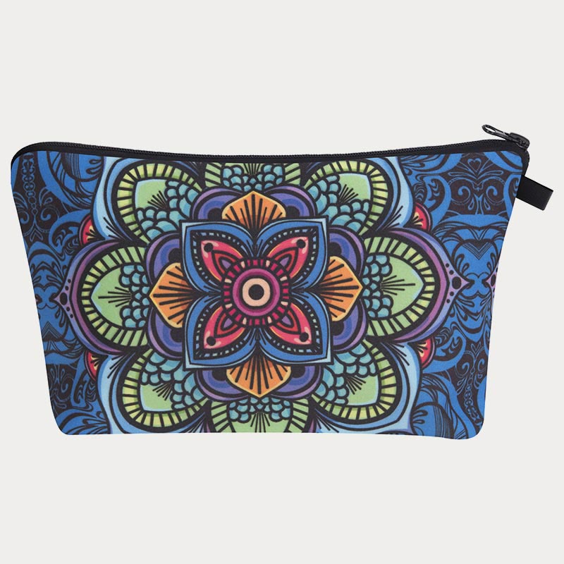 Aufbewahrungstasche für Damen, bedruckt mit Blumenmuster, Make-up-Tasche aus Polyester