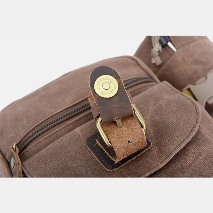 Canvas-Gürteltasche für Damen und Herren, Hüfttasche, Brusttasche mit Flaschenfach