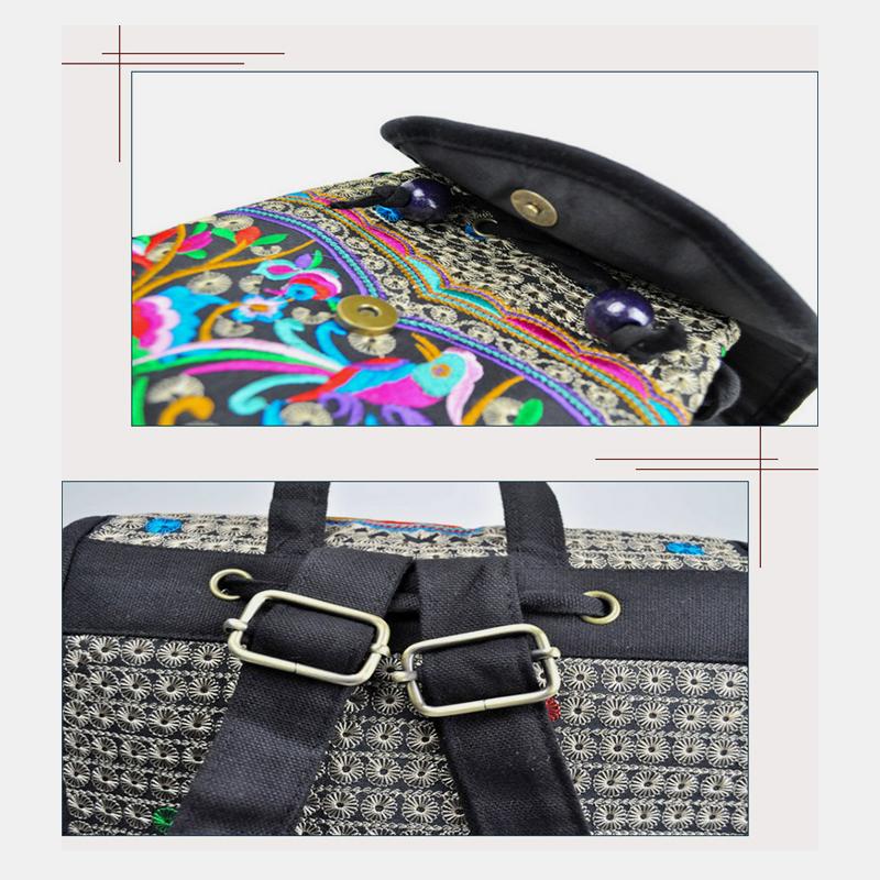 Reiserucksack mit ethnischer Vintage-Stickerei