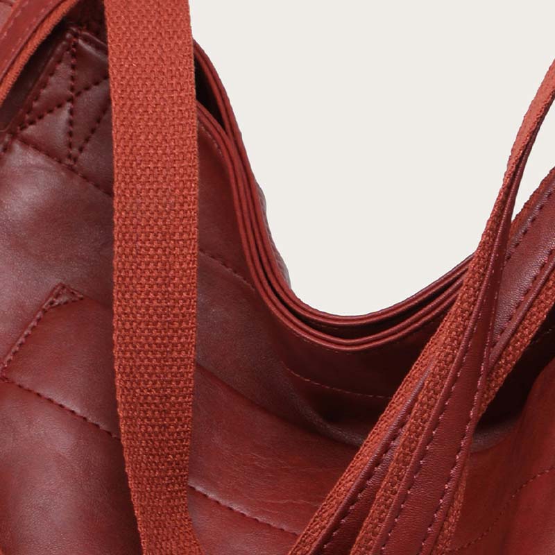 Extra große Tragetasche aus weichem PU-Leder für Damen