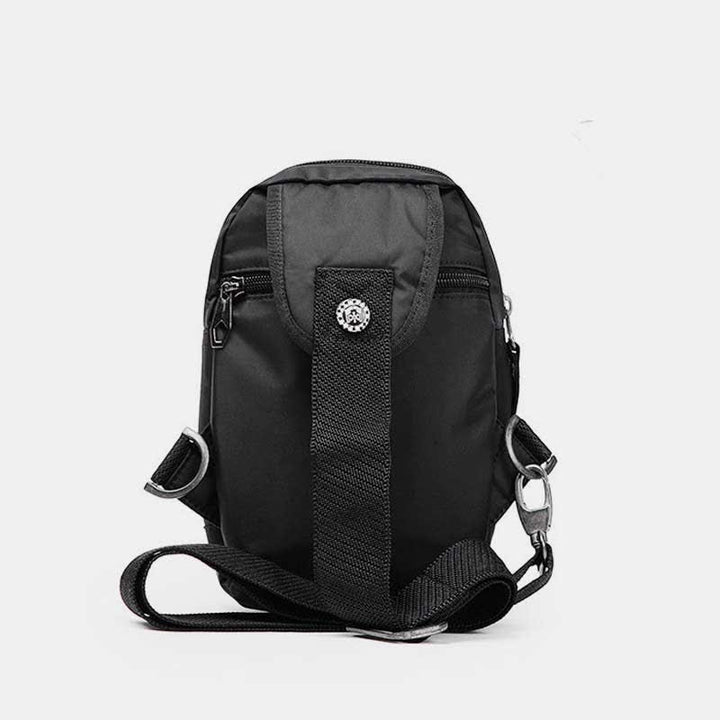 Outdoor-Sport-Sling-Brusttasche aus Segeltuch mit Doppelreißverschluss, für Reisen und Wandern
