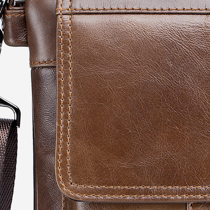 Große Kapazität Echtleder Retro Schultertasche Crossbody Tasche