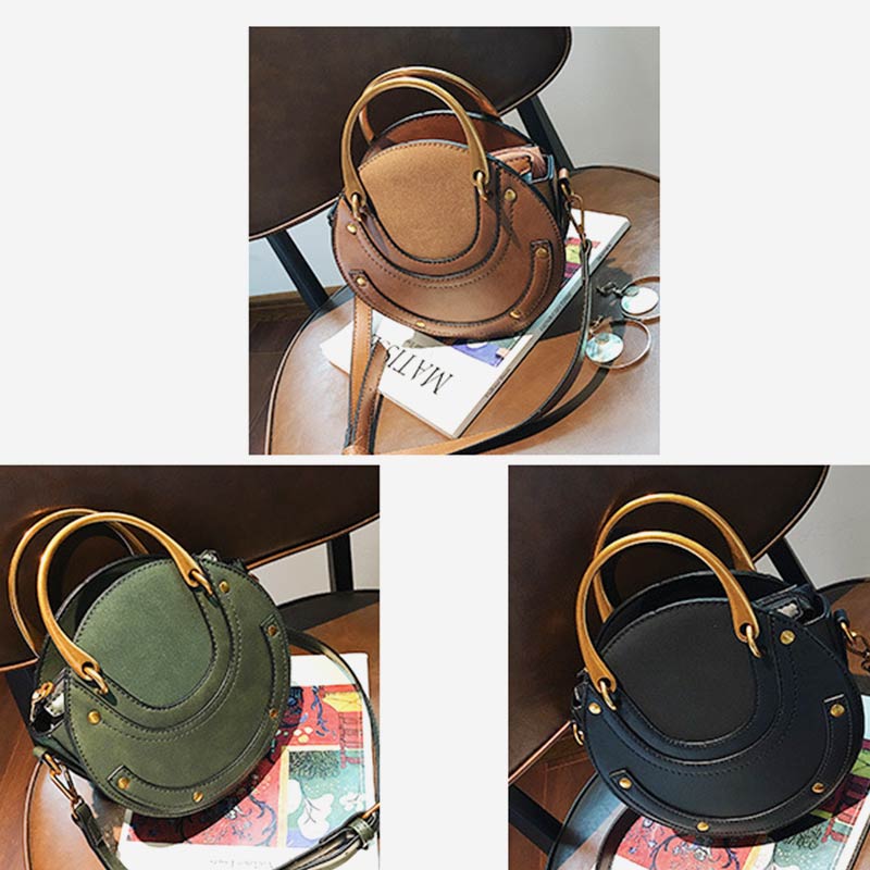 Elegante, runde Top-Grifftasche mit großem Fassungsvermögen und metallischem Griff