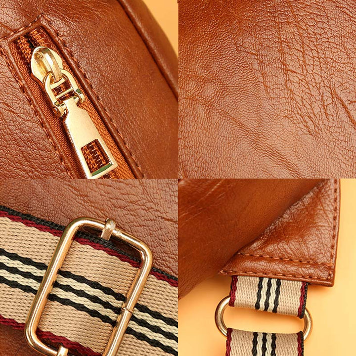 Sling Crossbody Rucksack Weiche Leder Schultertasche mit verstellbarem Riemen