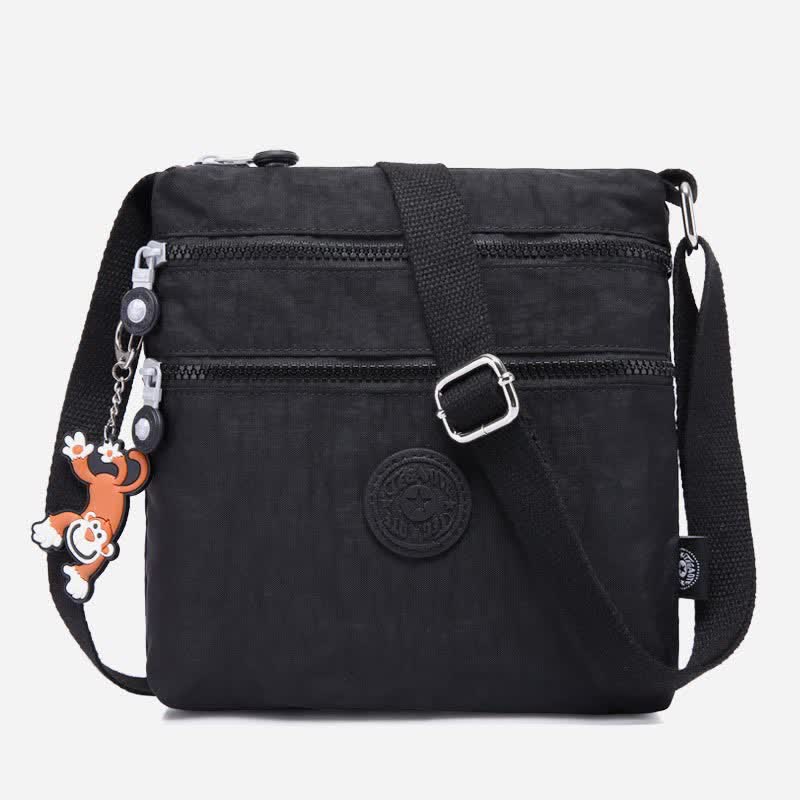 Leichte kleine Crossbody-Tasche mit Dreifach-Reißverschluss, Schultertasche für Damen