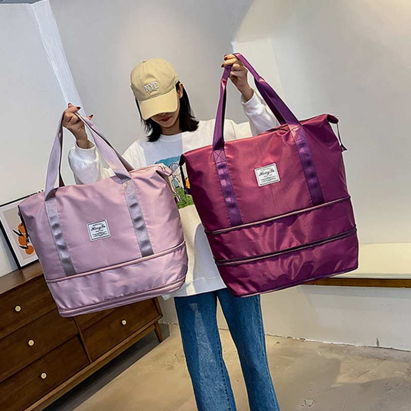 Super große Kapazität, leistungsstarke, erweiterbare Reisehandtasche, Erweiterung zwei Schichten