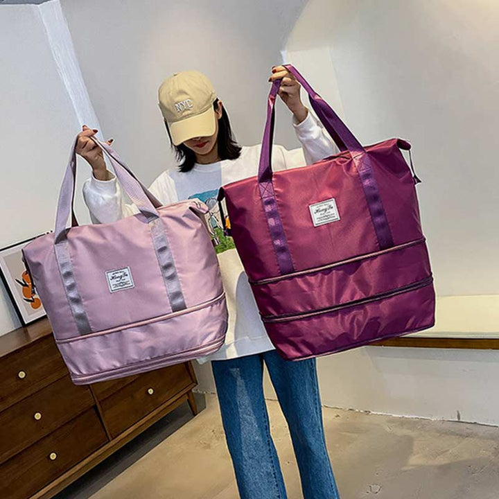 Super große Kapazität, leistungsstarke, erweiterbare Reisehandtasche, Erweiterung zwei Schichten