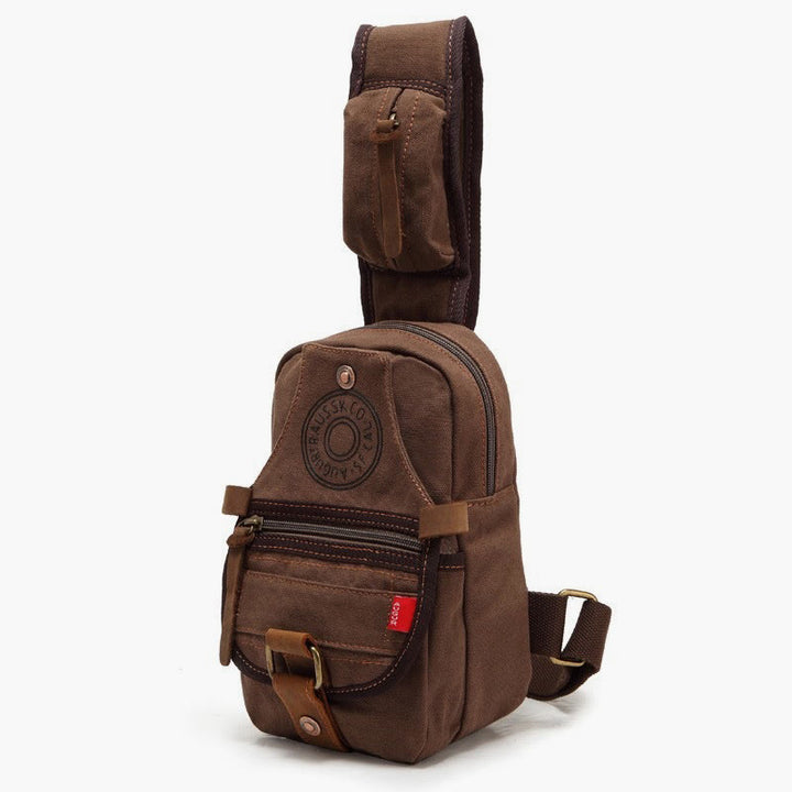 Schultertasche für Männer mit breiten Riemen, tragbarer Freizeit-Tagesrucksack aus Segeltuch