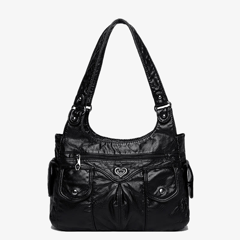 Klassische Tragetasche fürs Büro, leichte Schultertasche aus weichem Leder