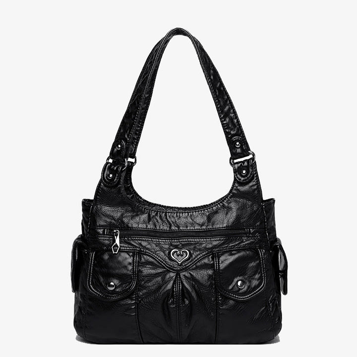 Klassische Tragetasche fürs Büro, leichte Schultertasche aus weichem Leder