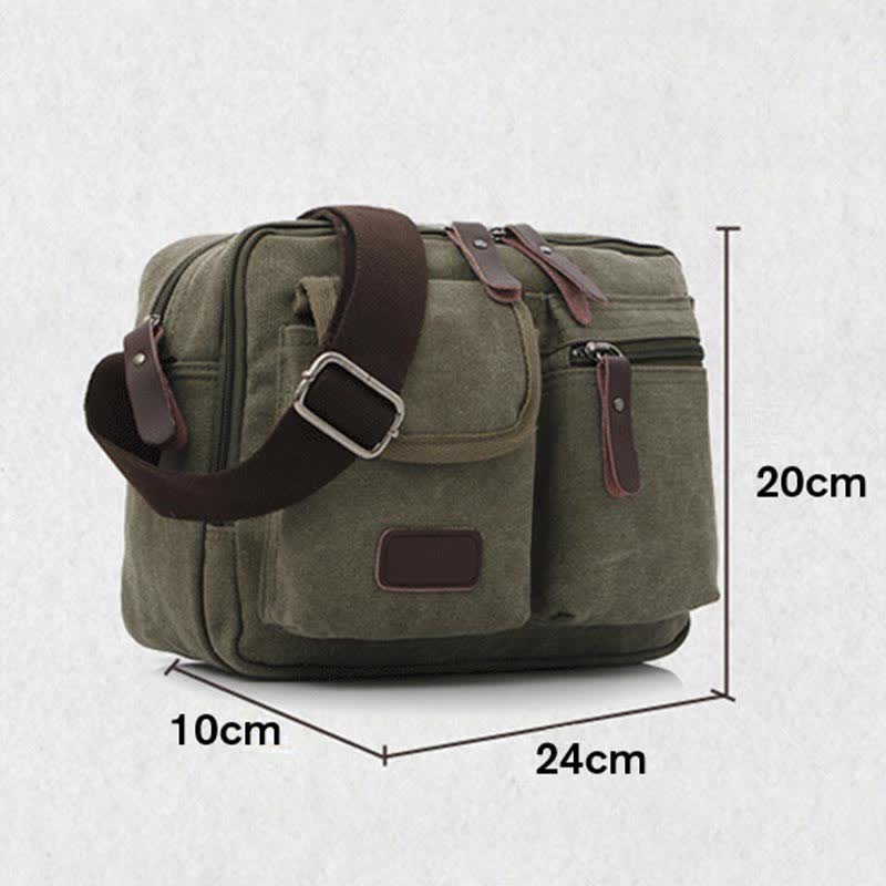 Retro Herren Canvas Messner Bag Casual Satchel Umhängetasche Schultertasche