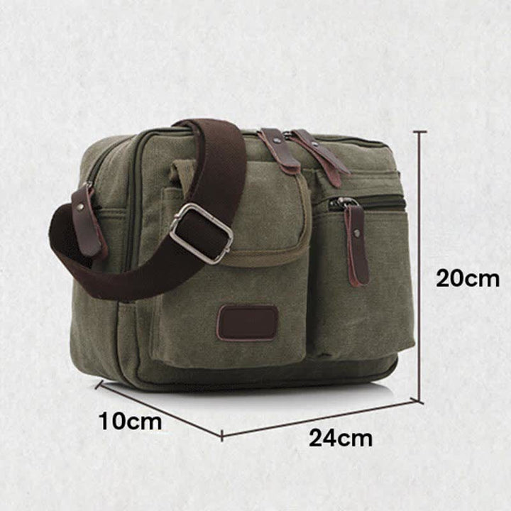 Retro Herren Canvas Messner Bag Casual Satchel Umhängetasche Schultertasche