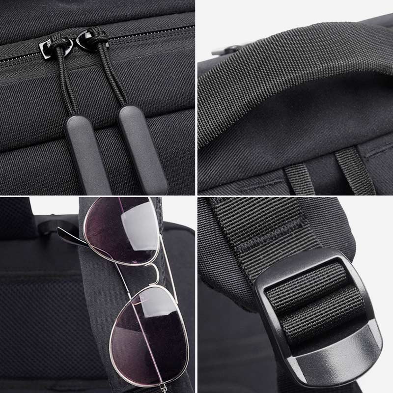 Multifunktionaler, robuster, atmungsaktiver Reise-Laptop-Rucksack mit großer Kapazität und USB-Ladeanschluss