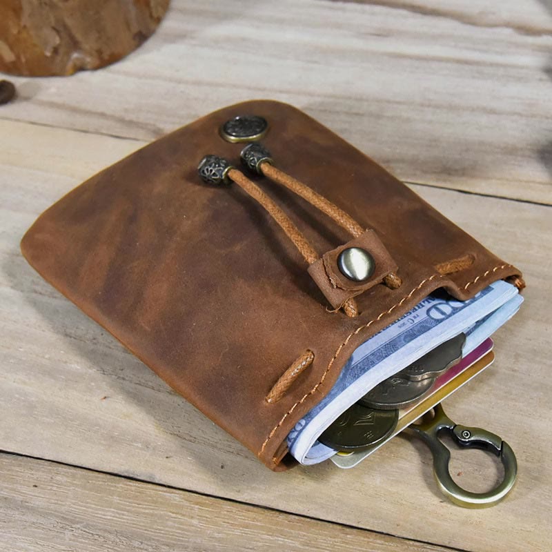 Geldbörse für Damen, Vintage-Stil, Leder, Mini-Einkaufstasche