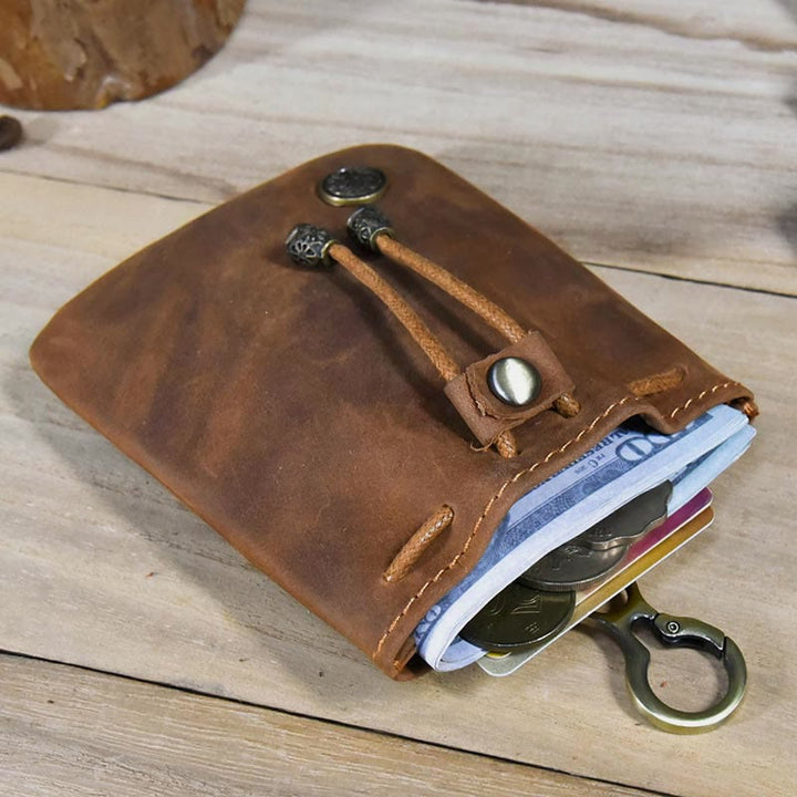 Geldbörse für Damen, Vintage-Stil, Leder, Mini-Einkaufstasche