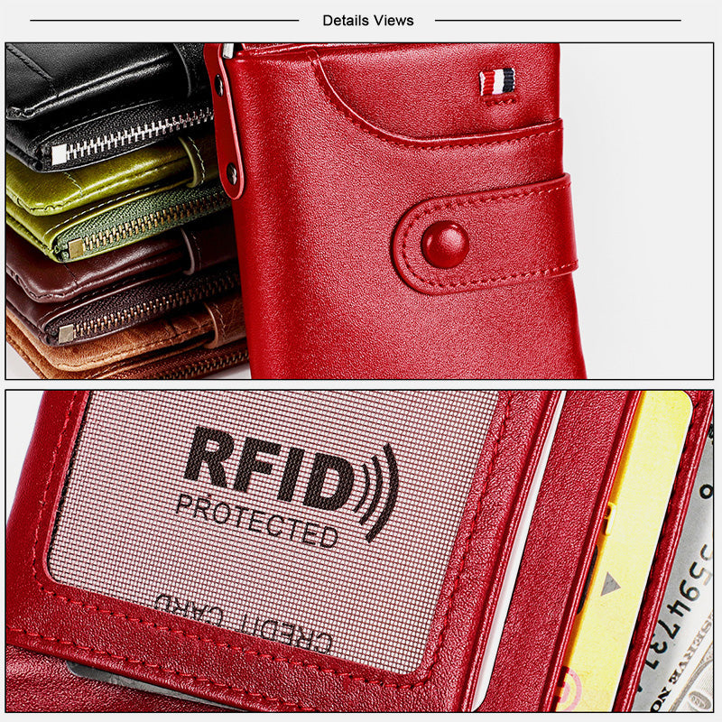 Geldbörse aus echtem Leder im Vintage-Stil mit RFID-Blockierung