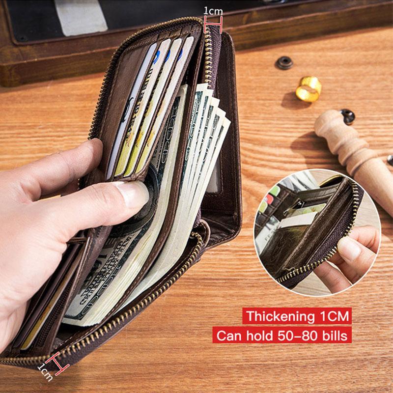 RFID Antimagnetische Vintage Geldbörse aus echtem Leder