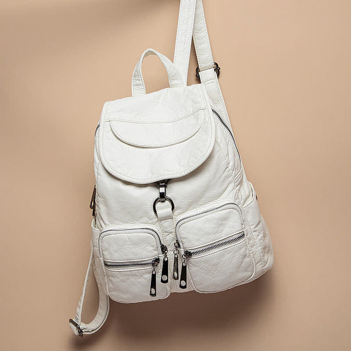 Weicher Leder-Reiserucksack, kleiner, wasserdichter, lässiger Tagesrucksack für Damen