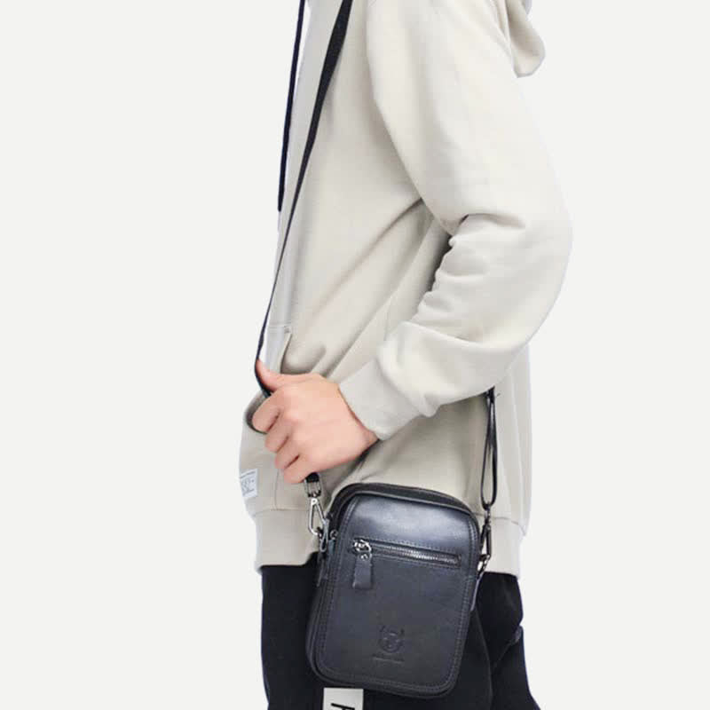 Umhängetasche aus echtem Leder für Herren, Messenger Bag, Schultertasche