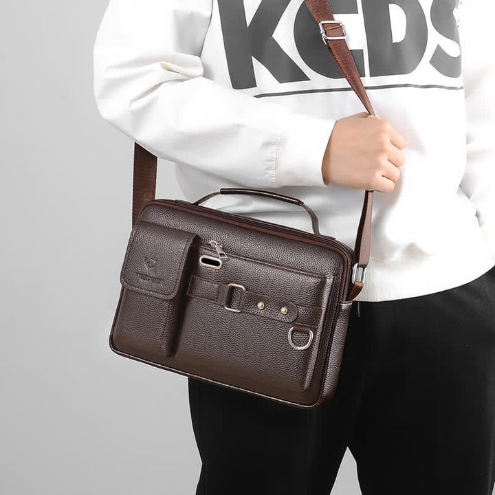 Retro Leder Satchel Messenger Bag für Männer Reise Umhängetasche