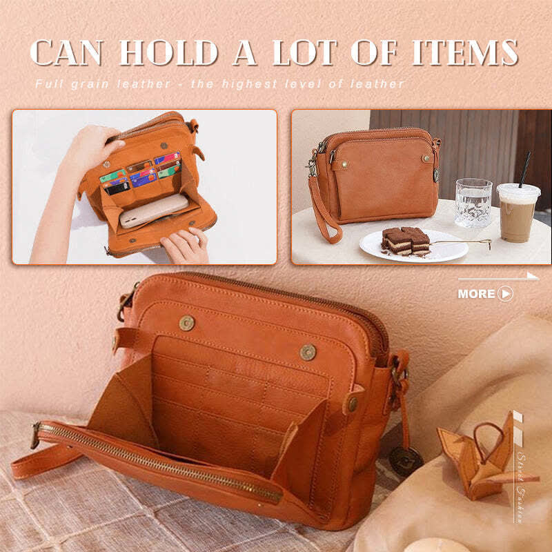 Weiche PU-Clutch mit mehreren Taschen, Vintage-Umhängetasche