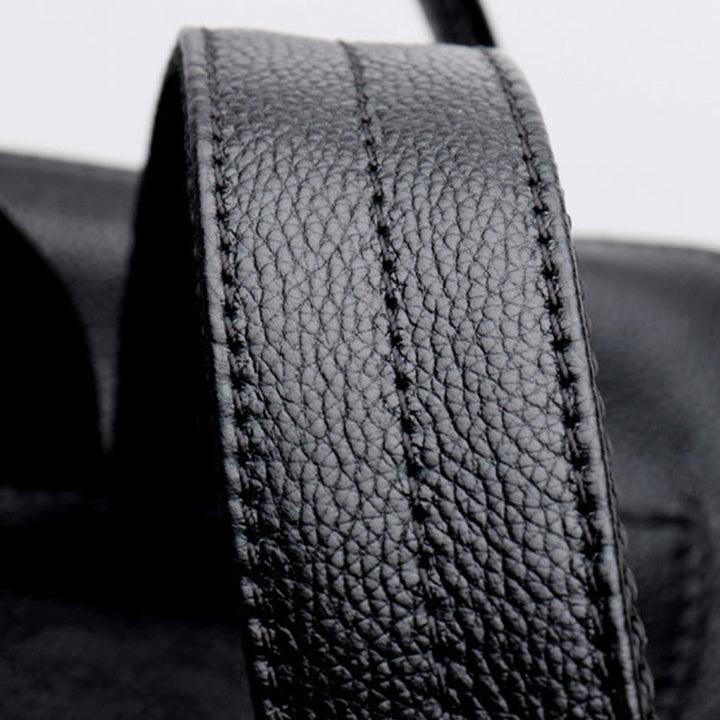Modischer Rucksack aus echtem Leder mit doppeltem Schultergurt und geräumiger Tasche