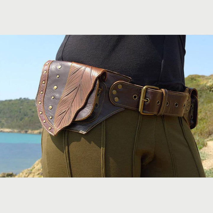 Mittelalterliche Hüfttasche für Frauen, Cosplay, Leder, Utility-Hüfttasche
