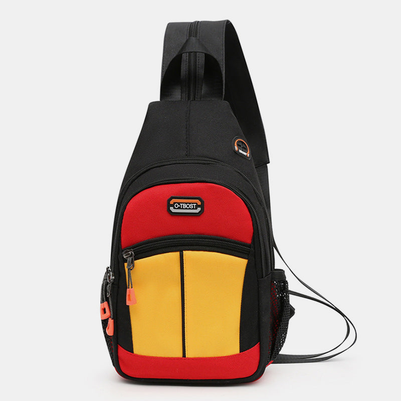 Mini-Schulterrucksack mit Farbblock-Design, Umhängetasche, Tagesrucksack für Damen und Herren