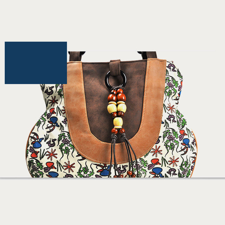 Top-Griff-Tasche für Frauen Ethno-Stil Druck Canvas Handtasche