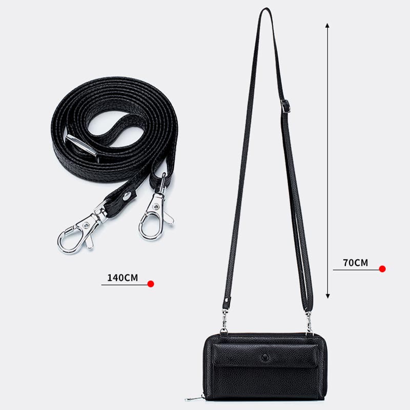 Echtes Leder Touchscreen Telefon Tasche Brieftasche Umhängetasche