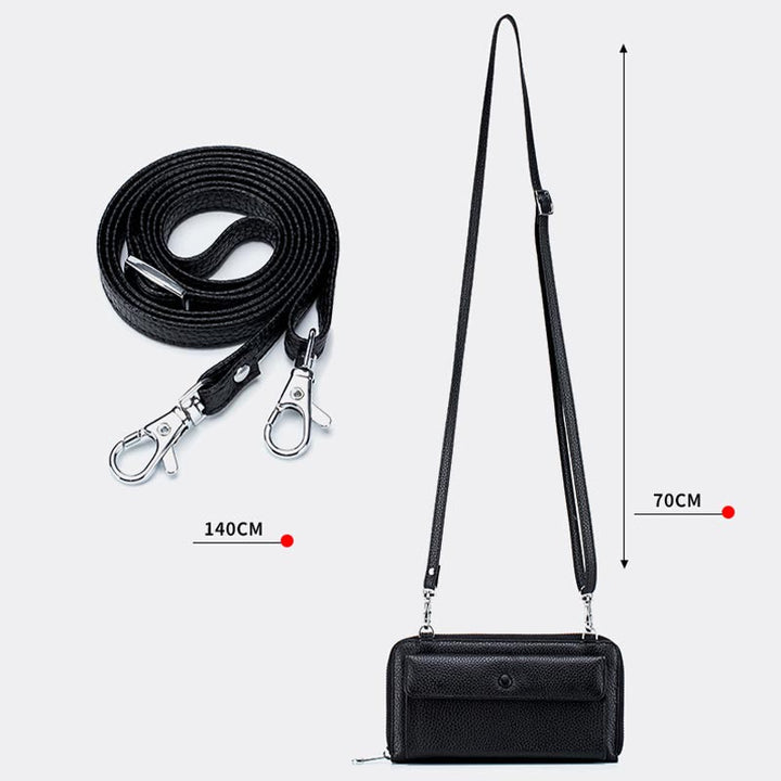 Echtes Leder Touchscreen Telefon Tasche Brieftasche Umhängetasche