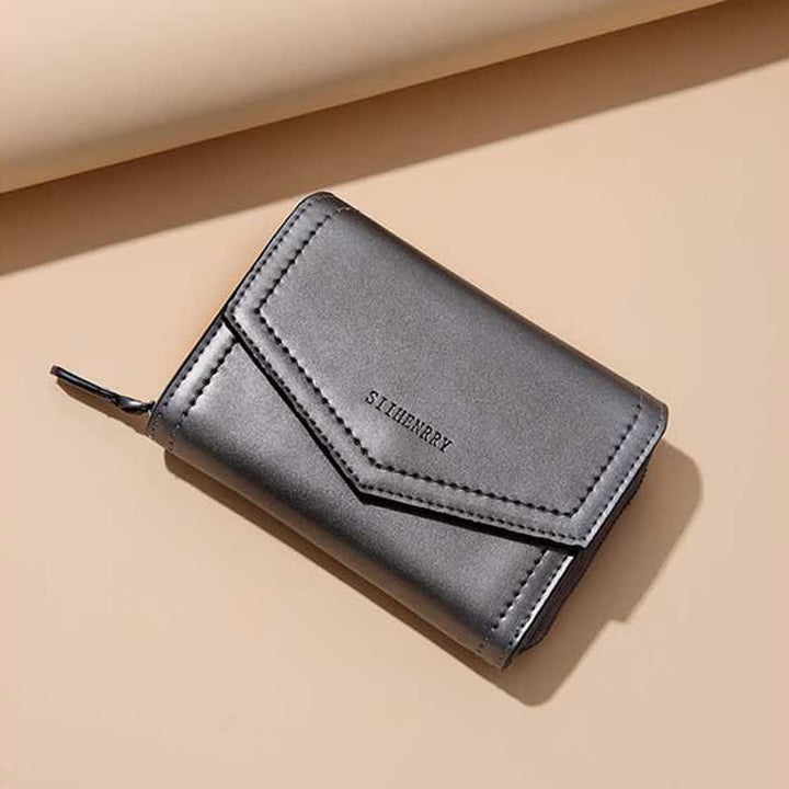 Damen Kurze Bifold Geldbörse Kunstleder Geldbörse RFID Blocking Kartenhalter