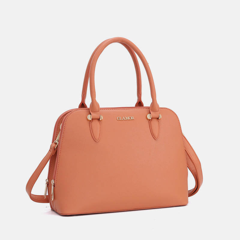Solide Multi-Carry-Handtasche mit Muschel-Print
