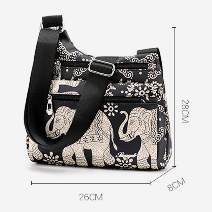 Umhängetasche für Damen aus Nylon mit Folk-Custom-Ethno-Druck