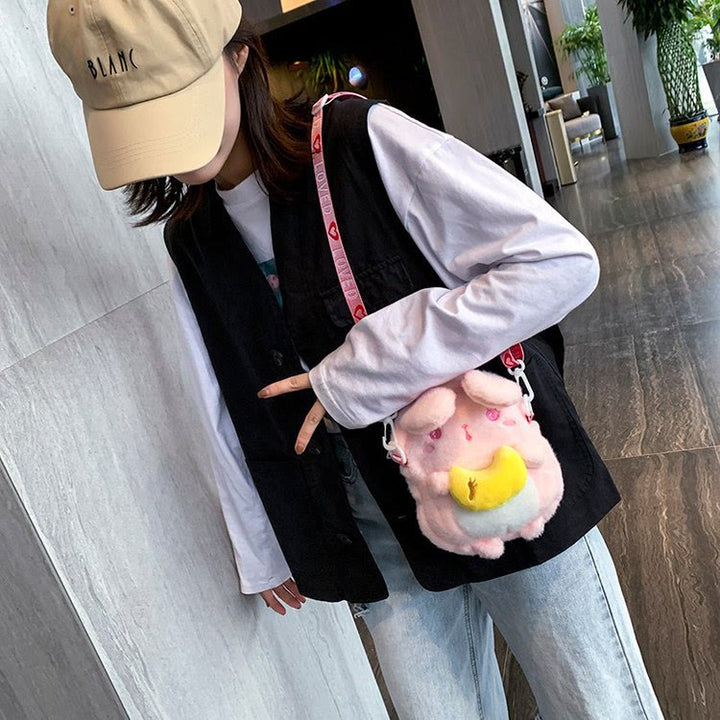 Niedlicher Cartoon-kleiner Rucksack Lolita-Kaninchen-Plüschtasche für Mädchen