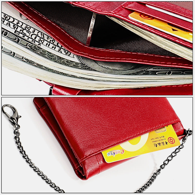 Geldbörse aus echtem Leder im Vintage-Stil mit RFID-Blockierung