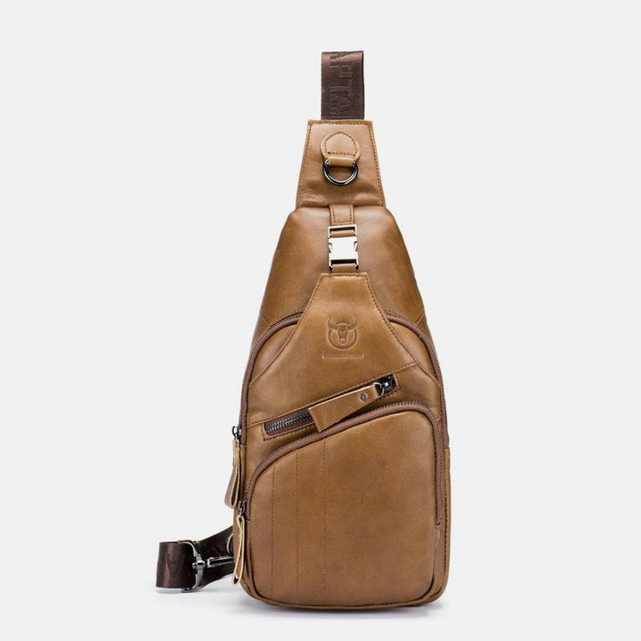 Multifunktions-Schultertasche aus echtem Leder im Vintage-Stil