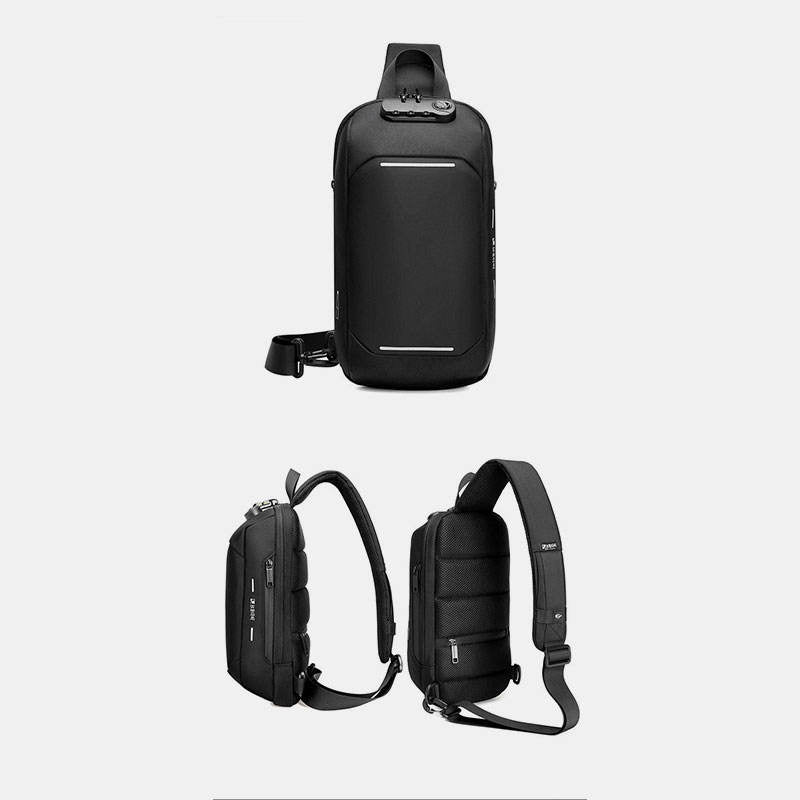 Diebstahlsichere, wasserdichte Brusttasche mit USB-Ladeanschluss