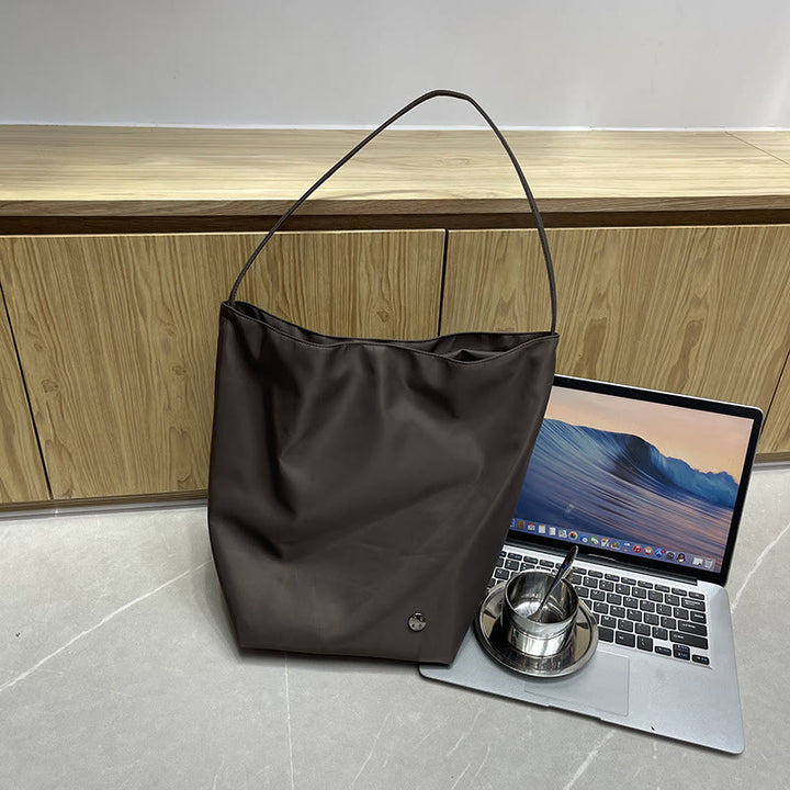 Große Einzel-Schultertasche für Damen, minimalistische Oxford-Unterarmtasche